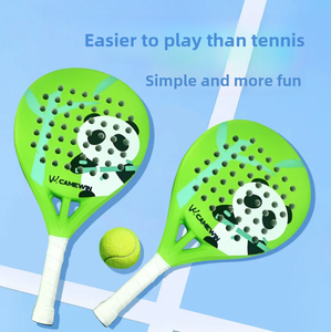 <span class=keywords><strong>Raquette</strong></span> de <span class=keywords><strong>padel</strong></span> en fibre de carbone pour enfants avec motif panda, légère, équilibrée (tout-terrain), forme ovale, haute qualité pour enfants - Product Image 3