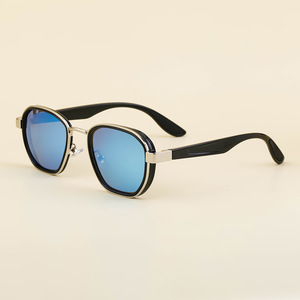Gafas de Sol Polarizadas Retro Europeas Americanas para Hombre, Montura Negra, Lentes Grises, Protección UV400, Gafas de Sol para Conducir XH 3328 - Product Image 3