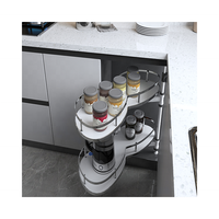 Meubles de cuisine modernes avec plateau pivotant, rangement d'angle intelligent, ensemble complet de meubles de cuisine à fermeture amortie