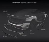Kit carrosserie en fibre de carbone sèche style GTX3 pour Bentley Continental GT : Lame de pare-chocs avant, jupes latérales, diffuseur arrière, capot, aileron arrière large