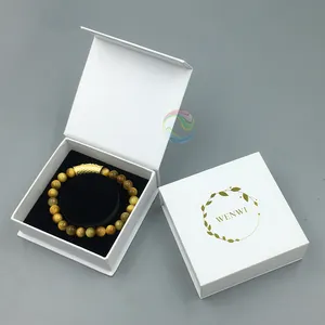 优雅批发可定制白色标志黑色磁性手镯礼品盒珠宝包装