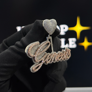 Personalized Custom <b>Name</b> Pendant with VVS Moissanite Stones Iced Out Hip Hop Jewelry Necklace Charm for Cuban Link <b>Chains</b> - Product Image 5