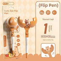 Pulpen Gel Flip Open Figurine Kartun Stok Grosir, Alat Tulis Latihan Siswa Kawaii, Pulpen Netral Cepat Kering, Grosir