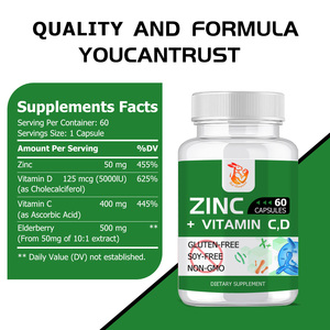 Cápsulas de Zinc, Vitamina C y D, Baya del Saúco, Sin Gluten, Sin Soya, para el Sistema Inmunológico, Bienestar Estacional y Salud Celular (OEM/ODM) - Product Image 5