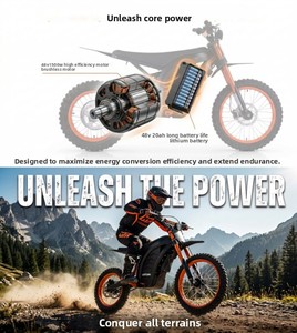 Moto tout-terrain 2026 14/12 roues 1500W avec freins à double disque et cadre pour adultes - Product Image 6