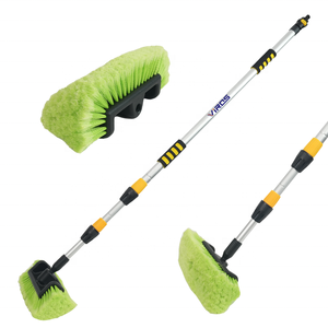 Brosse de nettoyage cinq faces souple de 12 pouces pour lavage auto OEM, manche long et poils doux pour un nettoyage en profondeur des surfaces des pneus et de la carrosserie des véhicules, camping-cars, camions et bus - Product Image 3