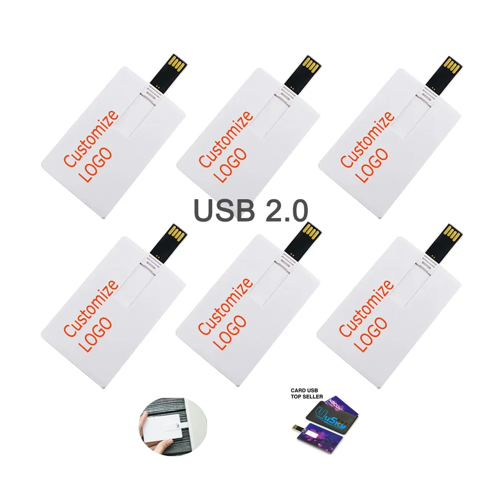 Cartão de crédito USB Flash Drive 2.0 3.0Pendrive Memory Stick 1GB 2GB 4GB 8GB 16GB 32GB 64GB Business Card USB Flash Drive