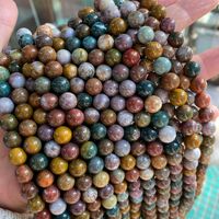 Pierre d'agate océanique multicolore naturelle, pierre semi-précieuse certifiée par une tierce partie, perles de chakras, fabrication de bijoux, artisanat fait main, HSQ