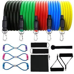 GEDENG Hot Sale 12pcs 150lb Rope Skipping Jumping Fitness Equipment Latex Tpe Elastic Resistance Thickened Tube Tubing