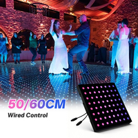Dalles de sol interactives numériques filaires professionnelles à LED 64 pixels, grille 8x8 pixels RGB, pour mariages, DJ, clubs et soirées