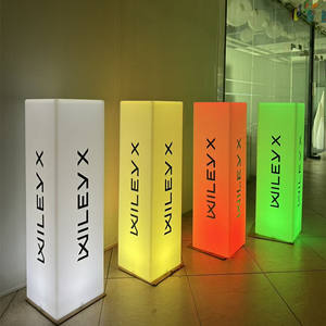 Columna de Exhibición Iluminada Inalámbrica Personalizada con Logotipo, Caja de Luz LED Independiente con Motivos Luminosos para Ferias Comerciales y Eventos - Product Image 2
