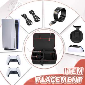 Estuche rígido para PS5, material EVA, cierre con cremallera, correa para el hombro extraíble, 2 compartimentos, negro, para consola PlayStation <span class=keywords><strong>5</strong></span> - Product Image 4