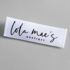 Étiquettes de vêtements en satin personnalisées avec <span class=keywords><strong>logo</strong></span>, impression sérigraphique, étiquettes principales pour col de robe - Product Image 3