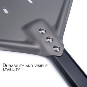 Pala per <span class=keywords><strong>Pizza</strong></span> in Acciaio Inox da 13 Pollici, Spatola Perforata da 12 Pollici con Taglierina e Manico Lungo in Legno Naturale - Product Image 3
