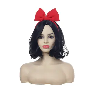 SARLA Encaracolado Curto Princesa Peruca Cheia Sintética Cabeça OEM Natural Preto Cosplay Crianças Halloween Traje Do Partido Cosplay Peruca Fornecedor