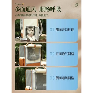 Cat bag, portable cat <b>backpack</b>, <b>backpack</b>, shoulder bag, stress-relief pet bag for cats and dogs, cat outing bag for cats. - Product Image 3