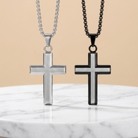 Collier avec pendentif croix en acier inoxydable 316L pour homme, résistant au ternissement, imperméable, bijoux chrétiens, cadeaux en forme de croix