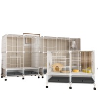 Cage pour cochon d'Inde et lapin, design grand espace, nettoyage automatique des déchets, structure en acier inoxydable, taille moyenne, villa de luxe pour la maison