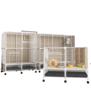 Jaula para Conejos y Cobayas, Diseño de Gran Espacio, Limpieza Automática de Residuos, Estructura de Acero Inoxidable, Tamaño Mediano, Villa de Lujo para el Hogar - Product Image 1