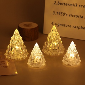 Led Candle Christmas <b>Tree</b> Shapes Tabletop Glass Ornaments Christmas <b>Tree</b> Led <b>Lights</b> Glass Christmas <b>Trees</b> Glass Ornaments - Product Image 1
