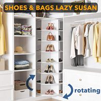 Tour de porte-chaussures rotative Lazy Susan à 7 niveaux 360 degrés affichage en bois pour usage domestique pour cuisine salle de bain salon stockage