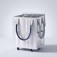 Chariot de courses robuste et pliable, sac de transport polyvalent, chariot à bagages, sac de rangement grande capacité en PP tissé