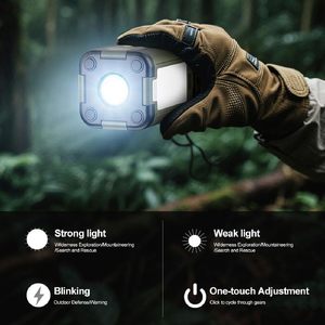 Battery Level Display ABS Folding Tent Waterproof Outdoor Solar Charge Flashlight <b>Rechargeable</b> Garden <b>LED</b> Camping Lantern 1000 - Product Image 3