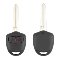 Boîtier de clé de voiture SD 2 boutons noir en plastique et métal avec lame MIT8, télécommande transpondeur de remplacement pour Mitsubishi, clé vierge pour véhicule