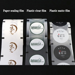 Custom paper plastic PP Cup sealing film Plastic Paper Boba bubble tea cup sealing film Plastic Cup Sealing Roll Film