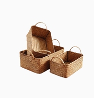 Nouveauté : Panier de rangement multi-usages en jonc de mer naturel, tissé à la main, écologique et durable, pour hôtel, salle de bain, salon