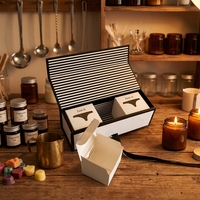 Boîte cadeau rigide avec ruban noir et blanc personnalisé, avec deux boîtes intérieures pour l'emballage de lingerie et de sous-vêtements