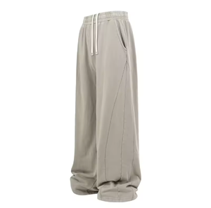 100 Cotton <strong>Mens</strong> Straight Leg Sweatpants Combed Cotton <strong>Loose</strong> <strong>Fit</strong> Casual Sports <strong>Joggers</strong> - Product Image 4
