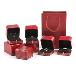 Luxury Brand Jewelry Packaging <b>Box</b> Octagonal Plastic Suede Jewelry <b>Box</b> for Ring <b>Earring</b> Pendant Storage - Product Image 1