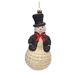 زينة عيد الميلاد المفضلة على شكل رجل ثلج زجاجي كامل الجسم متعدد الألوان للتعليق، ديكور للعطلات وهدية - Product Image 5