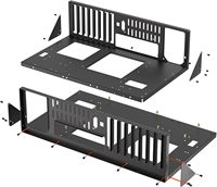Boîtier d'ordinateur ATX Open Frame en acier avec fenêtre latérale et ports USB avant pour montage sur rack de PC DIY
