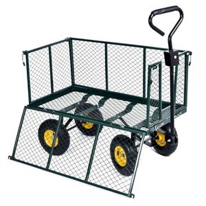 Tc1840 h ओम औद्योगिक भंडारण फोल्डिंग गार्डन उपयोगिता कार्ट जाल स्टेनलेस स्टील ट्रॉली हटाने योग्य पक्ष 10 "3.50-4 न्यूमेटिक - Product Image 3