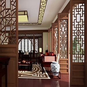 Panneau de mur rideau en aluminium de style chinois, anodisé, design géométrique - Product Image 3