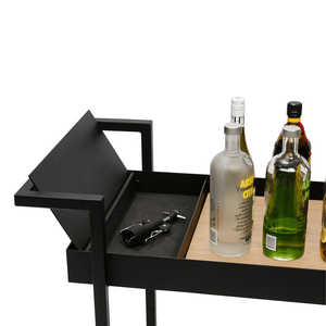 รถเข็น<span class=keywords><strong>2</strong></span>ชั้นสำหรับใช้ในร้านอาหารรถเข็นสำหรับเสิร์ฟไวน์และเครื่องดื่มไวน์รถเข็นทำจากโลหะทำจากไม้ - Product Image 6