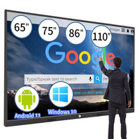 Pizarra Interactiva con Pantalla Táctil de 40 Puntos, Panel Interactivo Inteligente de 55, 65, 75, 85 y 100 Pulgadas para Enseñanza y Reuniones