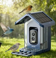 Mangeoire à oiseaux intelligente en ABS durable avec caméra IA, alimentée par batterie, boîtier résistant aux intempéries, portable pour la surveillance de la faune toute l'année