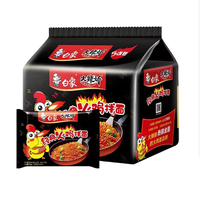 Vente en gros de nouilles instantanées chinoises épicées au goût exotique (595g, 119g * 5 paquets)-Snack asiatique, saveur coréenne de poulet au feu