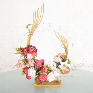 Thanh Lịch Và Sang Trọng Sắt Thiết Kế Mới Vàng Bảng Centerpieces Khán Đài