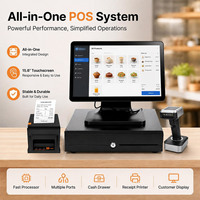 Nouveau design YJ-T3, processeur I5, 8 Go de RAM, 256 Go de SSD, écran tactile double, système de caisse enregistreuse POS, machine POS, point de vente