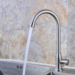 <span class=keywords><strong>Robinet</strong></span> de <span class=keywords><strong>cuisine</strong></span> monocommande en acier inoxydable 304 brossé pour évier, usage domestique, lavage de vaisselle et légumes - Product Image 4