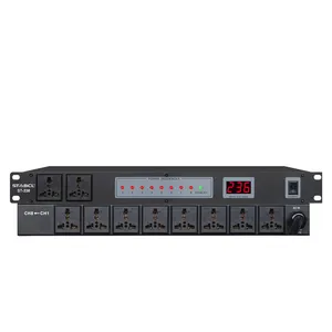 10 outlets audio power sequence controller timing device power conditioner with voltage meter for stage and studio