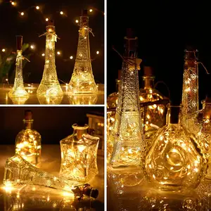 LED Wine Bottle Lights With Cork Fairy String Lights Battery Operated For Halloween Birthday Wedding Party Decoration