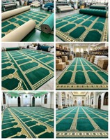 Tapis de prière vert pour mosquée, sur mesure, en nylon, tufté et tissé, pour la prière musulmane