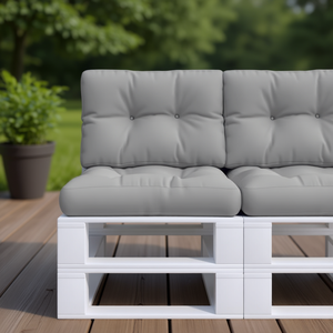 Cojines para Paletas de Exterior en Tela Gris, Calidad Premium, Fundas Lavables y Removibles, Aptos para Todas las Estaciones - Product Image 2