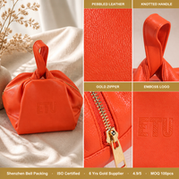 Sac de voyage promotionnel en cuir PU avec poignée, pochette de rangement en cuir imperméable personnalisée avec impression en relief