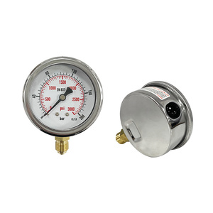 उच्च दबाव हाइड्रोलिक टेस्ट गेज 0-200 बार, 63 मिमी सेमी-स्टील, विभाजित रेडियल माउंट, बस्प थ्रेड, अंतरिक्ष बचत डिजाइन - Product Image 3